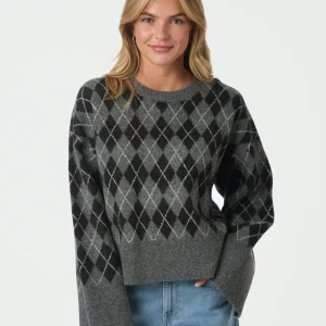 Neo Noir Kick Check Knit Blouse