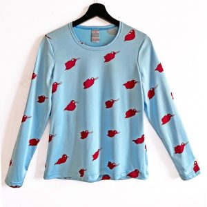 NY! Långärmad tröja Fågel Mint & Röd