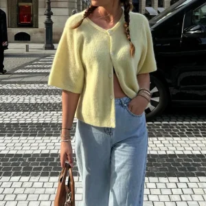 Jasmine™ Stickad Kofta med Halvlånga Ärmar