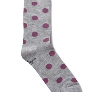 Bambustrumpa grå med lila prickar