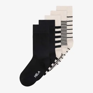 5-pack Super Sustainable Socks Black Stripes Mix