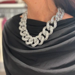 By Jolima Sparkle crystal necklace  silver