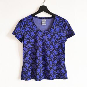 NY! Liten t-shirt Mah-Jongblomma Svart & Lila