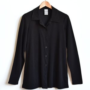 Skjorta med fickor Enfärgad Svart