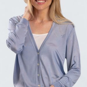 Julia Sidencardigan – Ljusblå