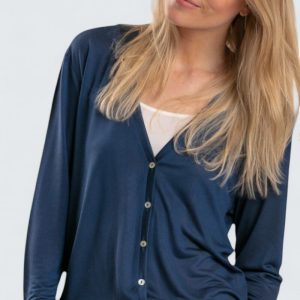 Julia Sidencardigan – Marinblå