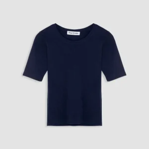 Rina Ribbed T-shirt Navy