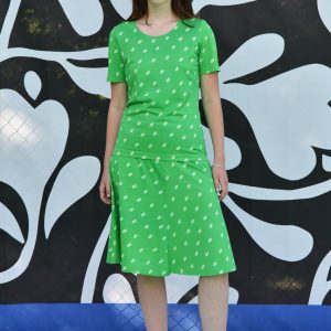 Klockad Kjol Böna Grön och ljust Pistagegrön