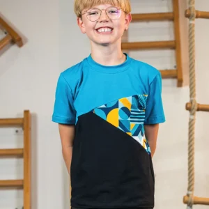 T-shirt | NS-191 Black / petrol / Geometric