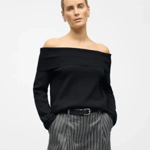 OBJREYNARD L/S RE OFF SHOULDER KNIT DIV