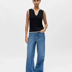 OBJECT VIVA S/L RE V-NECK KNIT TOP NOOS