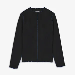 Pin-Tucked Longsleeve Organic Cotton True Black Rotholz