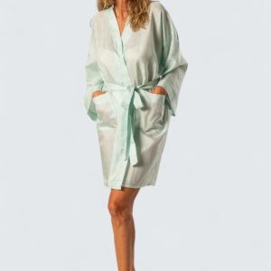 Sidenkimono Habutai – Ljusgrön