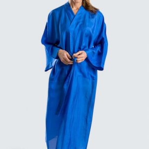 Sidenmorgonrock Habutai Dam – Kornblå