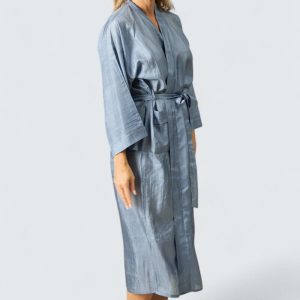 Sidenmorgonrock Habutai Dam – Himmelsblå