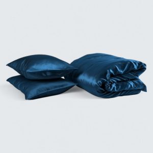 Sidenpåslakan Dubbel Satin – Marinblå