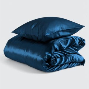 Sidenpåslakanset Satin – Marinblå