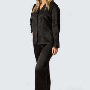Sidenpyjamas Satin Dam – Svart