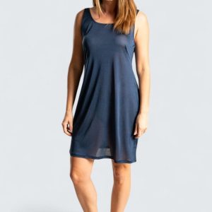 Sidentrikånattlinne Breda Axelband – Marinblå