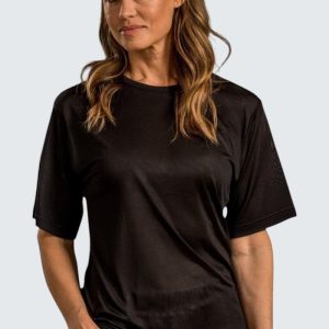 Sidenundertröja kort ärm svart