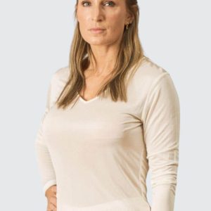 Sidenundertröja långärm vit