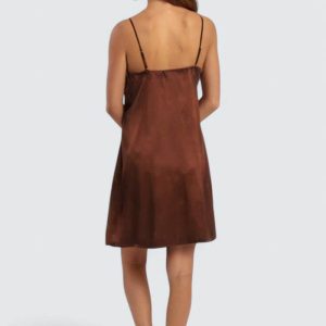 Victoria Sidennattlinne Satin – Kastanj