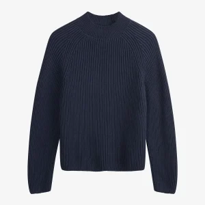 Rib Knit Mock Neck Jumper Analah Navy