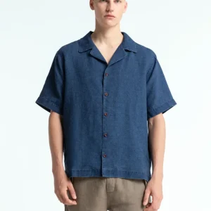 Arkin Indigo Linen Shortsleeve Shirt