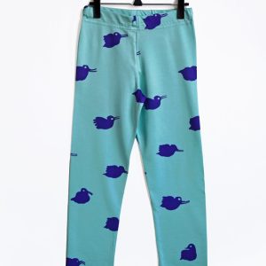 Barnbyxa Fågel Mint & blålila