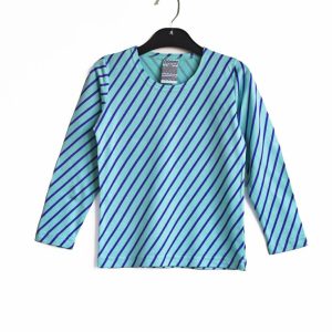 Barntröja Diagonal Mint & blålila