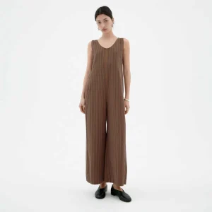 Janis Brown Stripes Loose Jumpsuit
