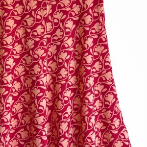 Klockad Kjol Mah-Jongblomma Röd Persika