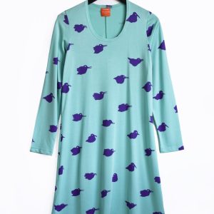 Klänningstunika Fågel Blålila & Mint