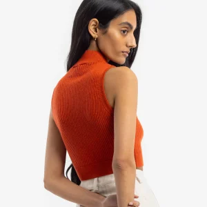 Knit Merino Singlet Burned Orange - ROTHOLZ