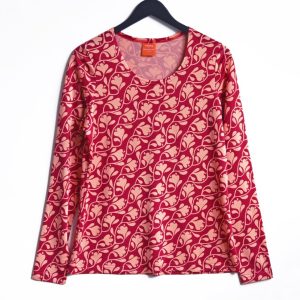 Långärmad tröja Mah-Jongblomma Röd Persika