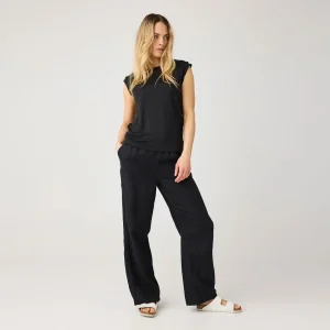 Posey Organic Linen Pants Jet Black