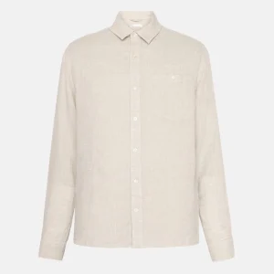 Regular Linen Shirt Yarndyed Light Feather Gray