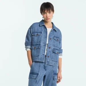 Meisho Denim Jacket Jim Mid Marble - KINGS OF INDIGO