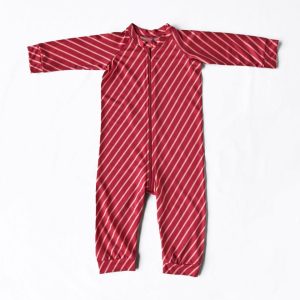 Babyoverall Diagonal Röd Persika