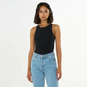 Racer Rib Top Jet Black