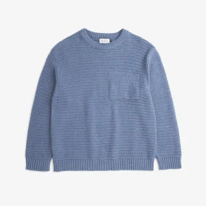 Loose Knit Sweatshirt Denim Blue