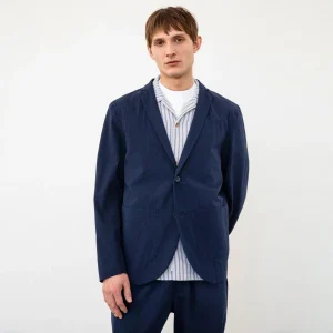 Workwear Blazer Seersucker Dark Navy