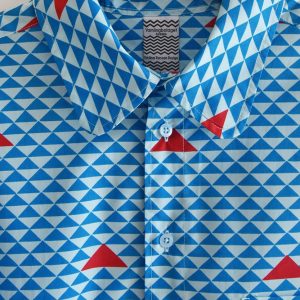 Skjorta PYRAMID HIMMELBLÅ, LJUSBLÅ & VALLMORÖD