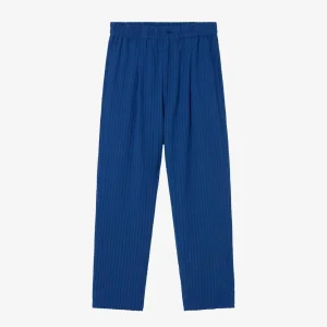 Luc Seersucker Loose Pants Blue Cobalt