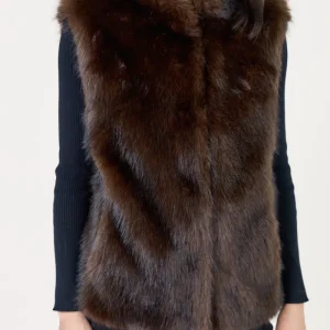 Escandelle Sleeveless faux fur vest