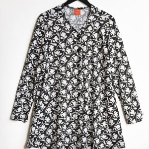 V-jacka Mah-Jongblomma Svart & Vit